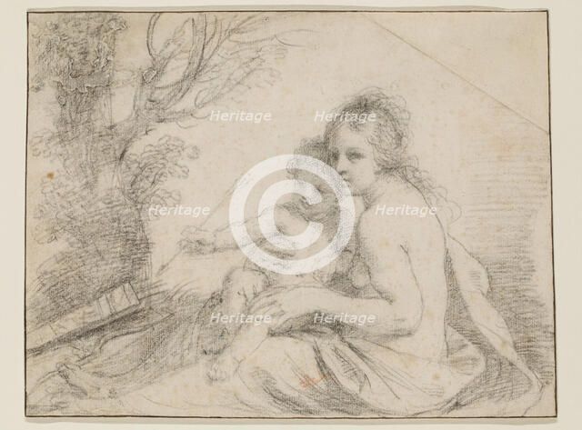 Venus and Cupid, 17th century. Creator: Workshop of Guercino.