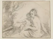 Venus and Cupid, 17th century. Creator: Workshop of Guercino