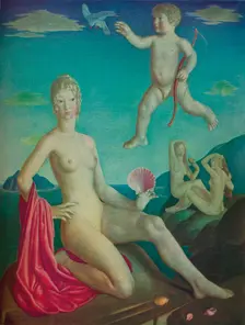 Venus and Cupid 1924. Artist: Collin Unwin Gill