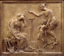 Venus and Cupid appearing to Sappho to console her, before 1866. Creator: John Gibson