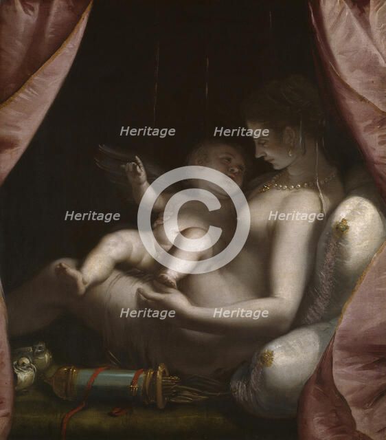 Venus and Cupid, c. 1570. Creator: Luca Cambiaso.