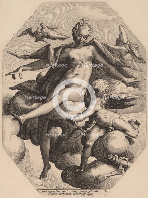 Venus and Cupid, c.1587. Creator: Jacob Matham.