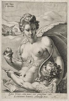 Venus and Cupid, c. 1595. Creator: Jan Saenredam (Dutch, 1565-1607)