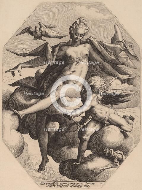Venus and Cupid, c.1587. Creator: Jacob Matham.