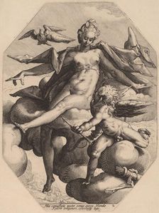 Venus and Cupid, c.1587. Creator: Jacob Matham