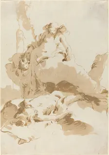 Venus and Cupid Discovering the Body of Adonis, c. 1740. Creator: Giovanni Battista Tiepolo