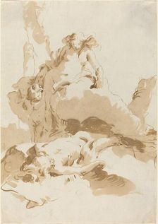 Venus and Cupid Discovering the Body of Adonis, c. 1740. Creator: Giovanni Battista Tiepolo