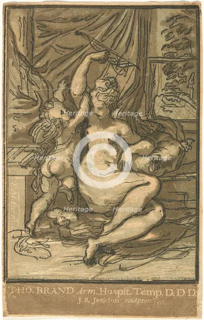 Venus and Cupid with a Bow, 1731. Creator: John Baptist Jackson.