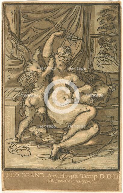 Venus and Cupid with a Bow, 1731. Creator: John Baptist Jackson.