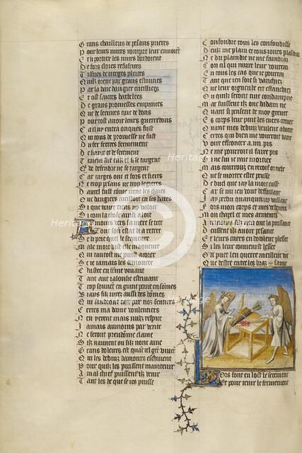 Venus and the God of Love Taking an Oath; Roman de la Rose, about 1405. Creator: Unknown.