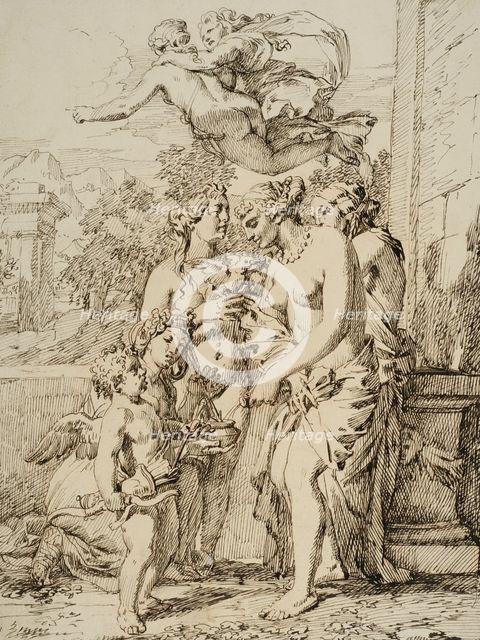 Venus and the Graces prepare Cupid's arrows. Creator: Gerard de Lairesse.