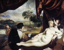 Venus and the Lute Player c1565-1570. Artist: Titian