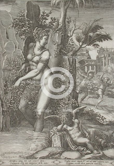 Venus and the Rose, 1556. Creators: Giorgio Ghisi, Luca Penni.