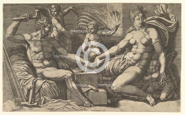 Venus and Vulcan at the Forge, ca. 1555. Creator: Giorgio Ghisi.