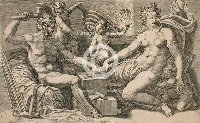 Venus and Vulcan at the Forge, mid-1550s. Creator: Giorgio Ghisi.