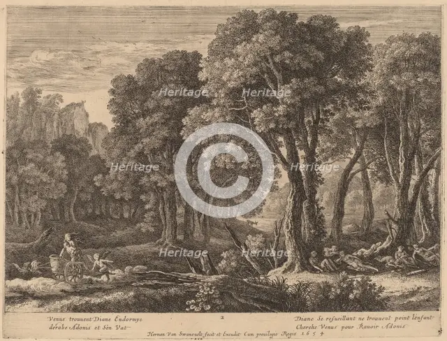 Venus Abducting Adonis. Creator: Herman van Swanevelt.