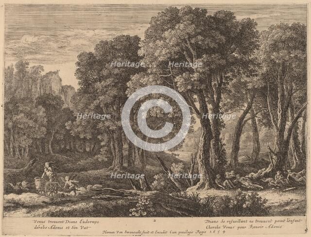 Venus Abducting Adonis. Creator: Herman van Swanevelt.