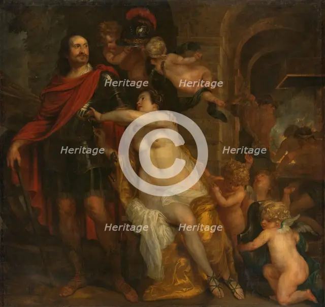 Venus Arming a Warrior, possibly Johan Maurits at the Forge of Vulcan, c.1644. Creator: Thomas Willeboirts.