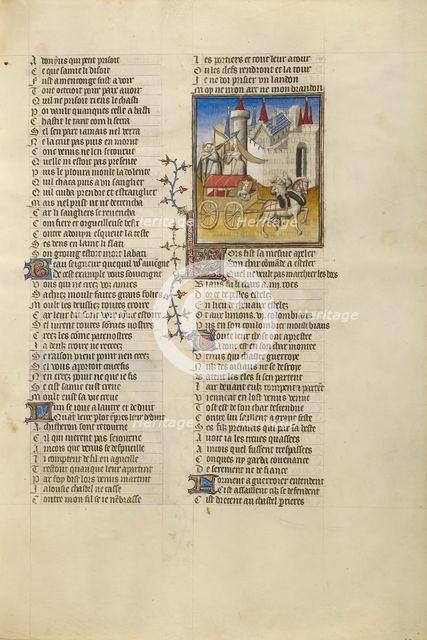 Venus Arriving at the Castle in her Chariot; Roman de la Rose, about 1405. Creator: Unknown.