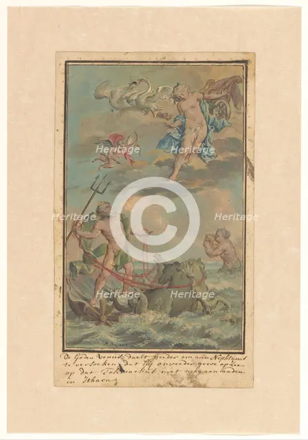Venus asks Neptune to prevent Telemachus from landing on Ithaca, c.1719-c.1775. Creator: Ruik Keyert.