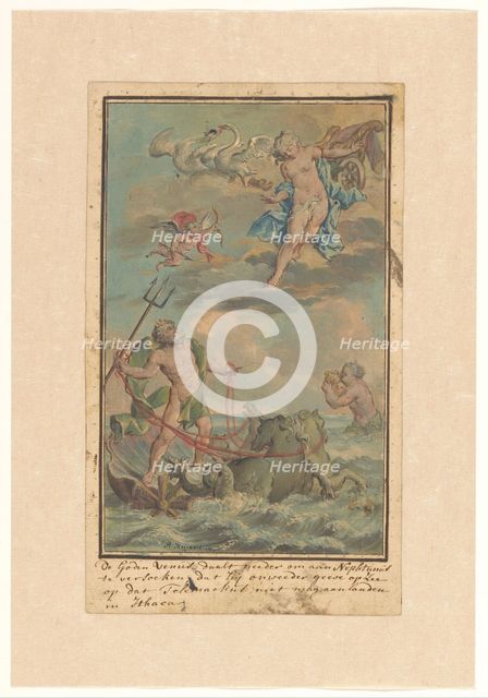 Venus asks Neptune to prevent Telemachus from landing on Ithaca, c.1719-c.1775. Creator: Ruik Keyert.