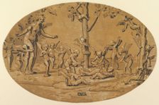 Venus at left in the company of cupids playing, ca. 1520-27. Creator: Attributed to Ugo da Carpi (Italian, Carpi ca. 1480-1532 Bologna)