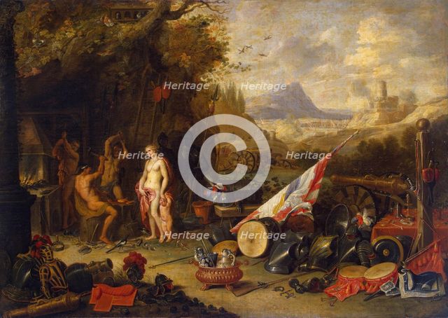 Venus at the Forge of Vulcan (Allegory of the Fire), 1662. Creator: Jan van Kessel.