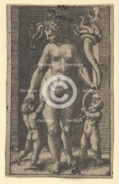 Venus attended by cupids, ca. 1500-1534. Creator: Marcantonio Raimondi.