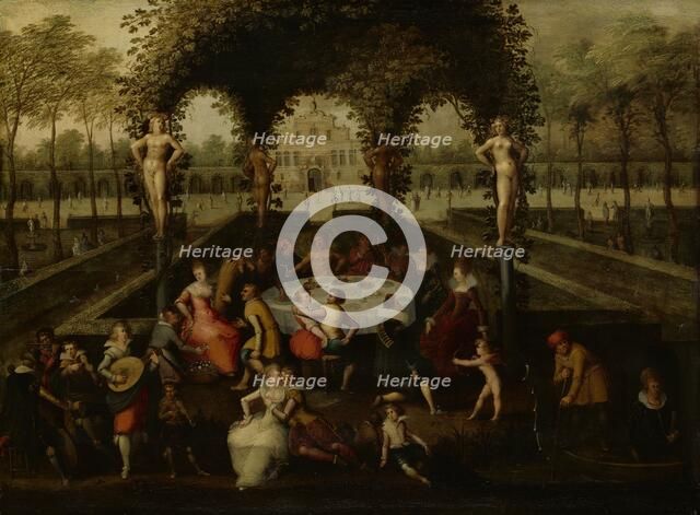 Venus, Bacchus and Ceres with Mortals in a Garden of Love, 1590-1621. Creator: Louis de Caullery.