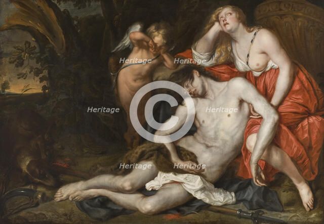 Venus Bewailing the Death of Adonis, mid-17th century. Creator: Workshop of Thomas Willeboirts Bosschaert.