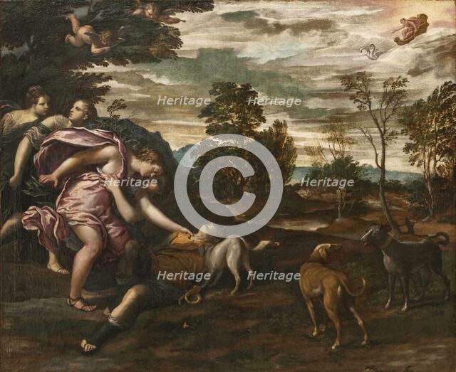 Venus Discovering the Dead Adonis, c1600. Creator: Scarsellino (Scarsella); Ippolito (1551-1620).