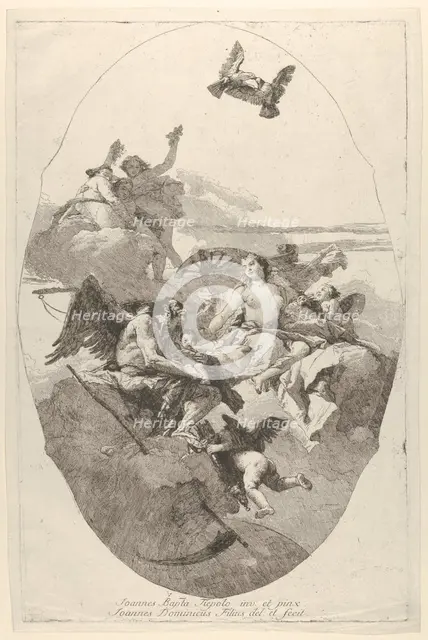 Venus entrusting Cupid to Time, 1758-80. Creator: Giovanni Domenico Tiepolo.