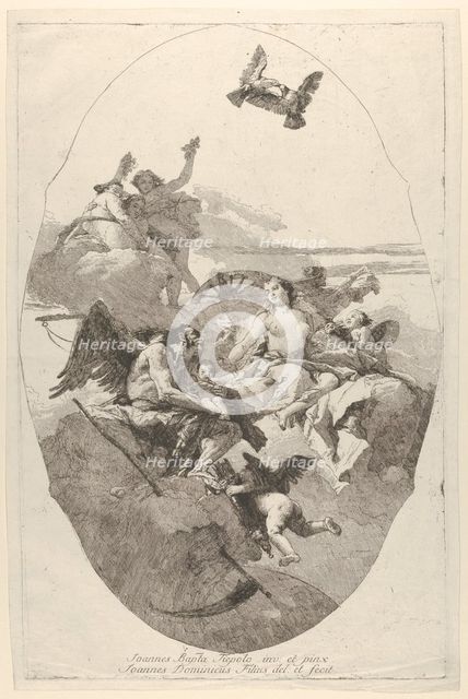 Venus entrusting Cupid to Time, 1758-80. Creator: Giovanni Domenico Tiepolo.