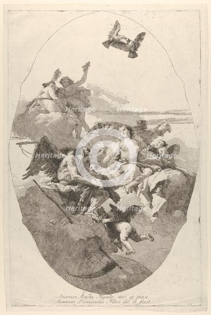 Venus entrusting Cupid to Time, 1758-80. Creator: Giovanni Domenico Tiepolo.