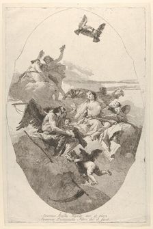 Venus entrusting Cupid to Time, 1758-80. Creator: Giovanni Domenico Tiepolo