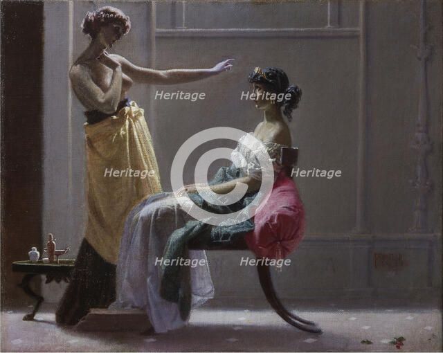 Venus fastens the girdle for Juno, .