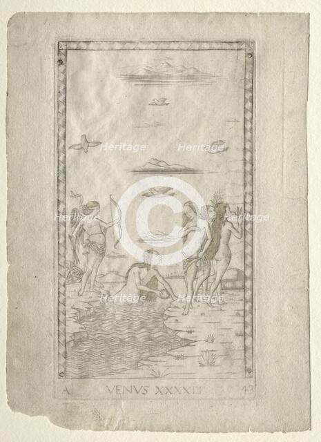 Venus (from the Tarocchi, series A: Firmaments of the Universe, #43), before 1467. Creator: Master of the E-Series Tarocchi (Italian, 15th century).