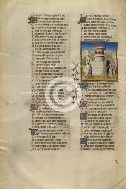 Venus Kindling a Fire in the Castle from which the Personifications of Shame, Anxiety..., about 1405 Creator: Unknown.