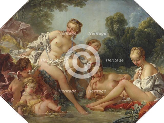 Venus in her Bath surrounded by Nymphs and Cupids, mid-18th century. Creator: Francois Boucher.