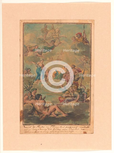 Venus, in the assembly of the gods, asks Jupiter to allow him to destroy Telemachus, 1719-1775. Creator: Ruik Keyert.