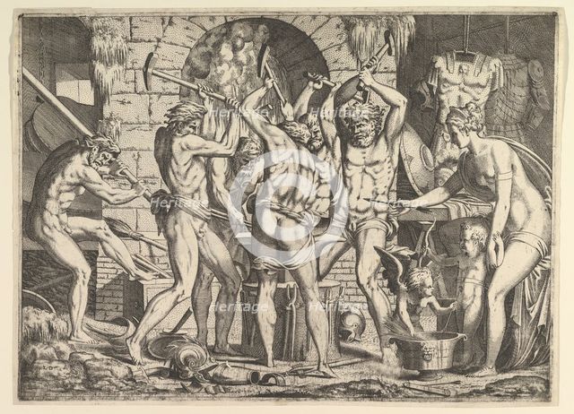 Venus in Vulcan's Forge, 1546-47. Creator: Leon Davent.