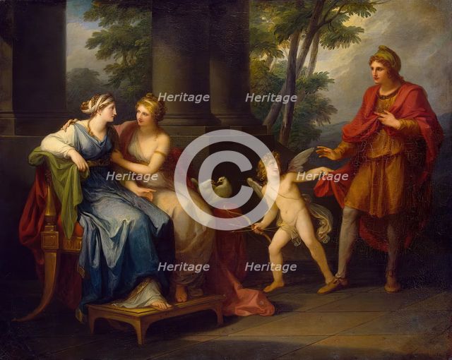 Venus Induces Helen to Fall in Love with Paris, 1790. Creator: Angelica Kauffman.
