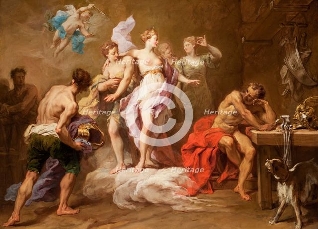 Venus Ordering Arms from Vulcan for Aeneas (image 1 of 2), 1717. Creator: Jean Restout.