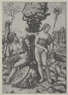 Venus, Mars and Cupid, 1508. Creator: Marcantonio Raimondi (Italian, 1470/82-1527/34)