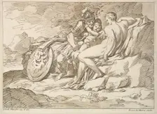 Venus, Mars, and Cupid, 1725-80. Creator: Francesco Lamarra
