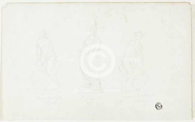 Venus, Saint Susanna, Mercury by M. Pigalle, c.1845. Creator: Unknown.