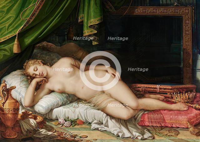 Venus sleeping on a bed, 1826. Creator: Johann Baptist Lampi II.