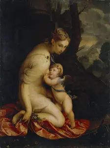 Venus Suckling Cupid, 1610. Creator: Lavinia Fontana