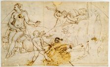 Venus, putti and a wild Boar c.1520-1540. Artist: Perino del Vaga