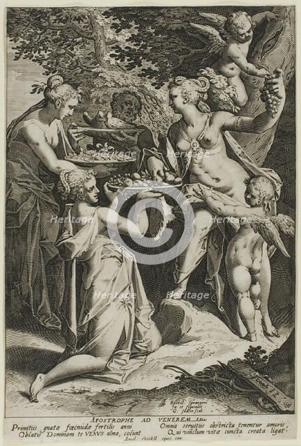 Venus Receiving Gifts, c. 1588. Creator: Aegidius Sadeler II.